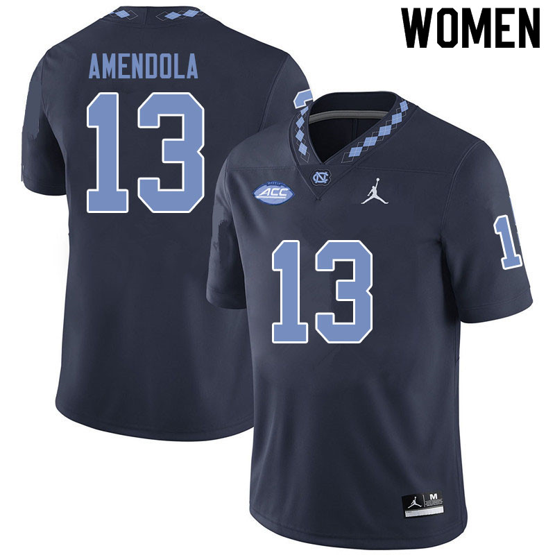 Jordan Brand Women #13 Vincent Amendola North Carolina Tar Heels College Football Jerseys Sale-Black
